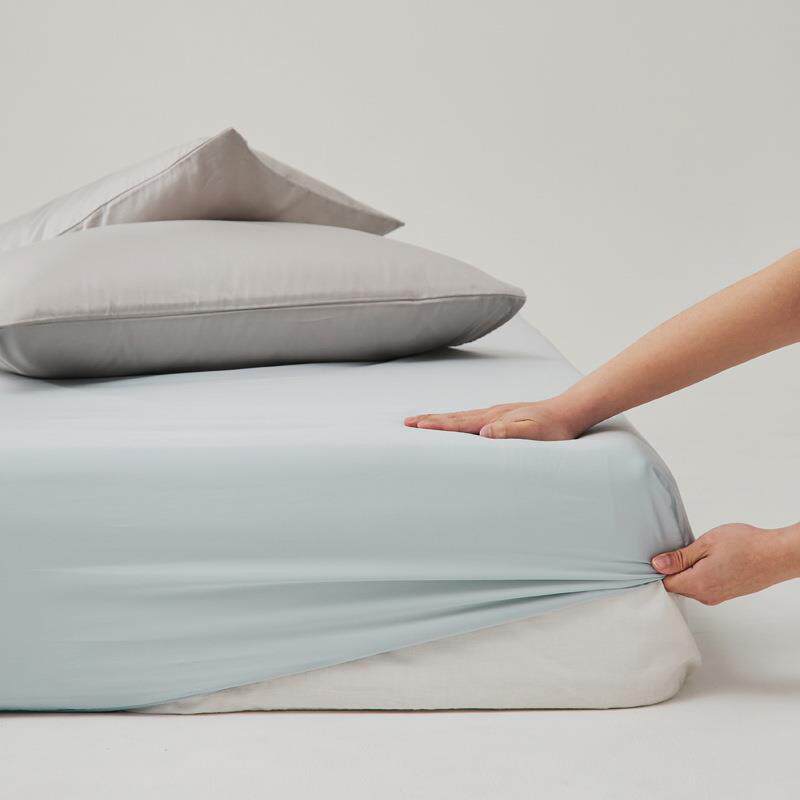 A类母婴级100S全棉贡缎长绒棉纯色单床笠轻奢居家纯棉床笠三件套