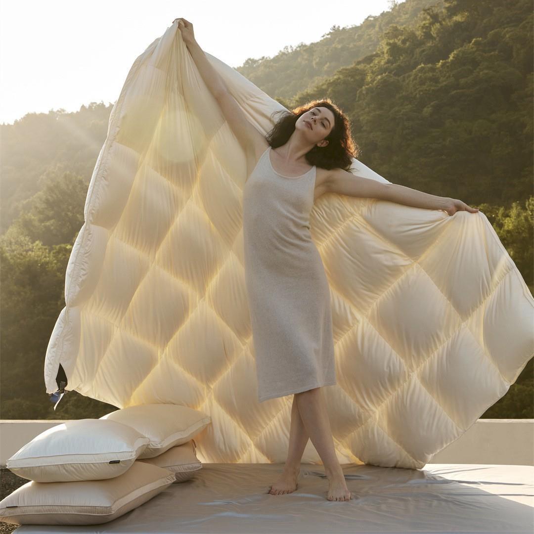 奢品顶峰5A大朵白鹅羽绒被 静音95白鹅绒被保暖轻盈贴身透气被芯