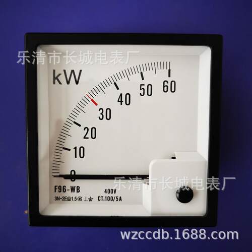 长城电表厂F96-WB 60KW 100/5 400V 三相有功功率表 船用表