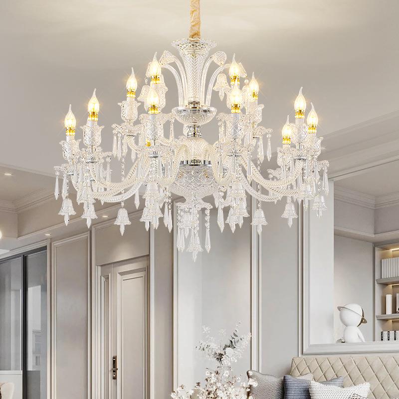 法式轻奢水晶吊灯简欧吧台灯宫廷复古客厅吊灯餐厅灯主卧室水晶灯