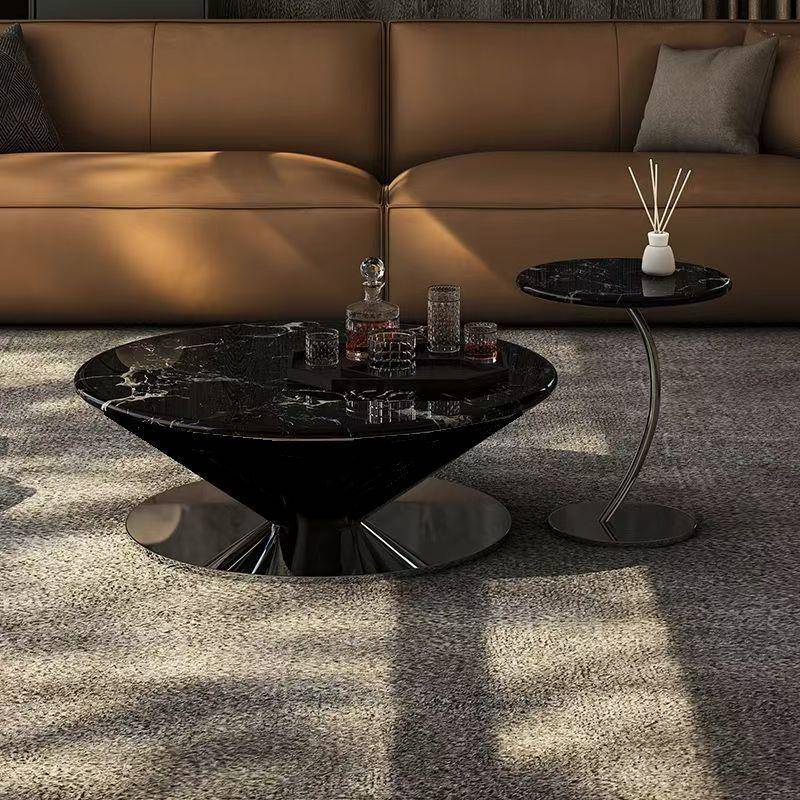 意式飞碟圆形茶几奶油组合家用悬浮简约客厅现代轻奢高级小户型