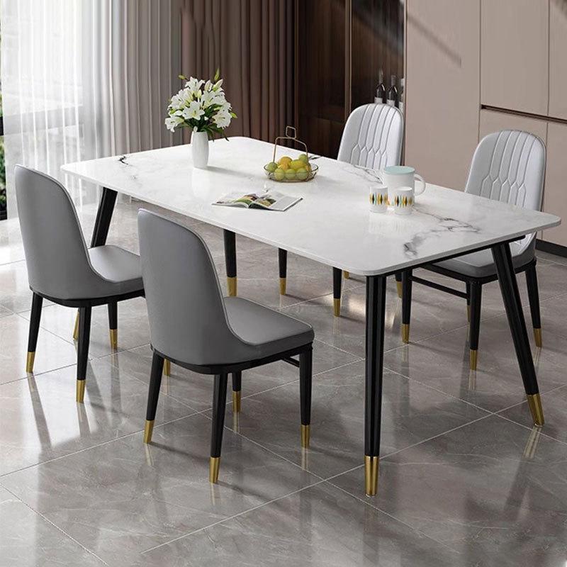 现代简约岩板餐桌厂家供应家用小户型长方形吃饭桌子岩板餐桌