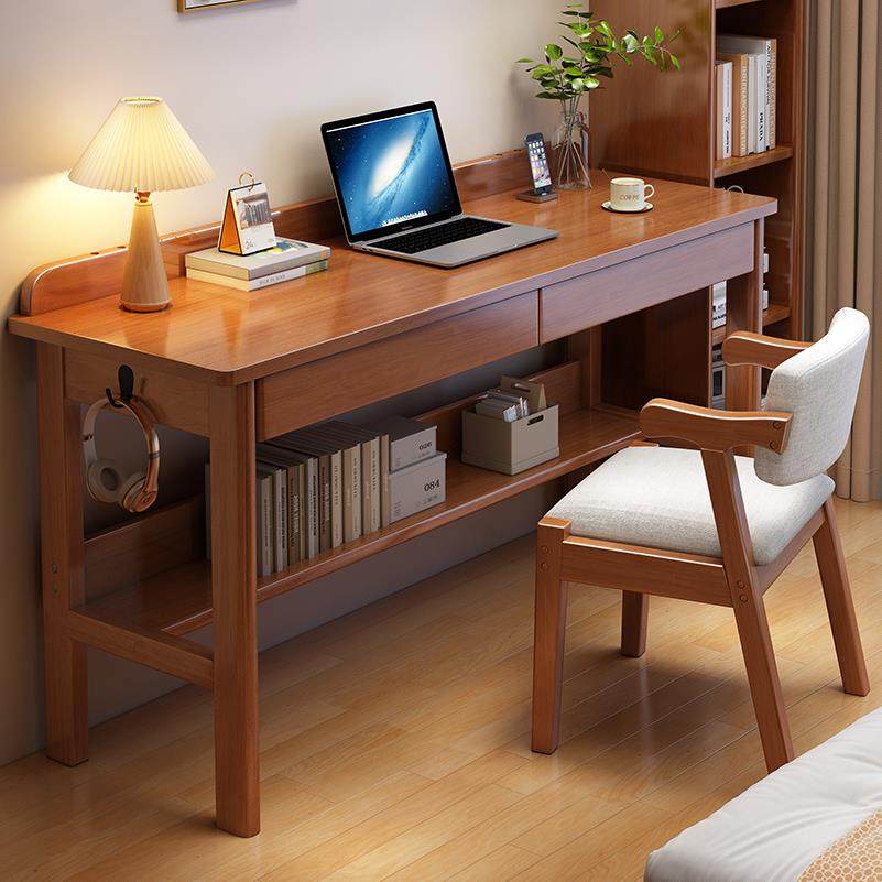 全实木书桌家用台式办公桌子小户型卧室简约学生学习写字桌电脑桌