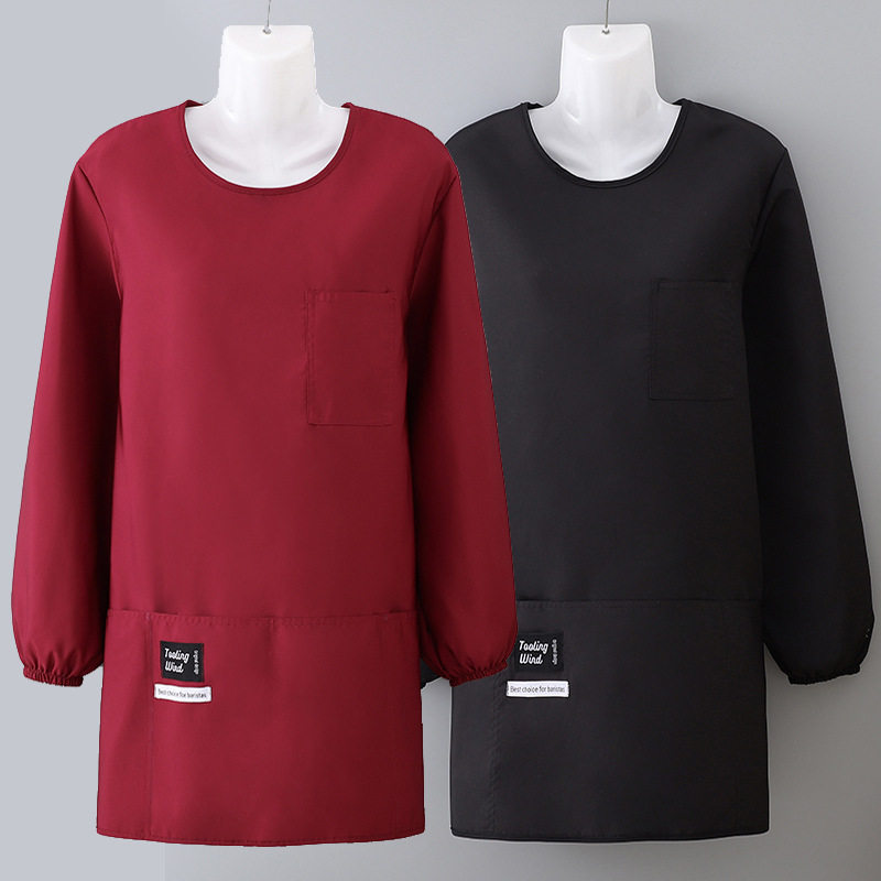 新款长袖围裙家用厨房做饭短款罩衣不粘毛餐饮上班工作服定制logo,家庭/个人清洁工具,围裙套装,淘宝优惠券,粉丝福利购,淘宝优惠卷