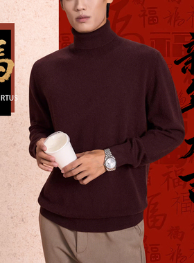 YANG VIRTUS 新款康赛妮山羊绒加厚高领羊毛衫休闲针织内搭毛衣男