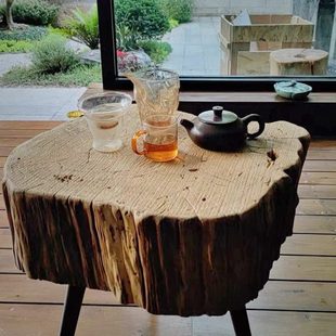 风化木茶几铁栎木铁力木老木头茶几榻榻米客厅民宿特色小茶桌