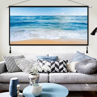 简约风景餐厅卧室装 饰画房间床头挂布背景布客厅沙发挂毯布艺挂画