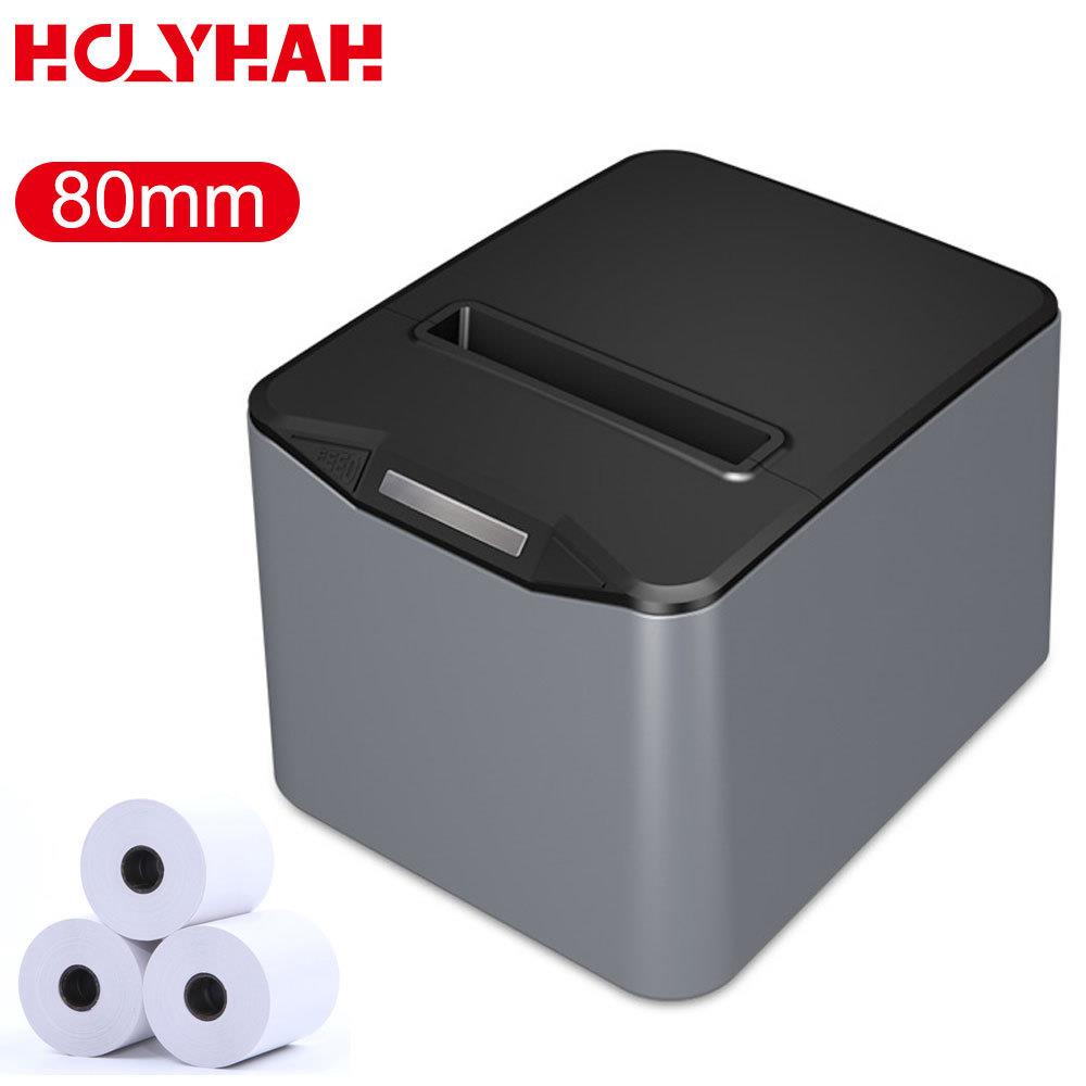 新款80MM票据打印机挂式自动获取IP地址专用厨房热敏打印机