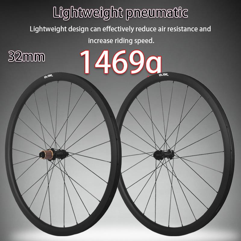 36TJIELEI700C公路自行车碳纤维轮组高强度碟刹32/46框高六丁中锁