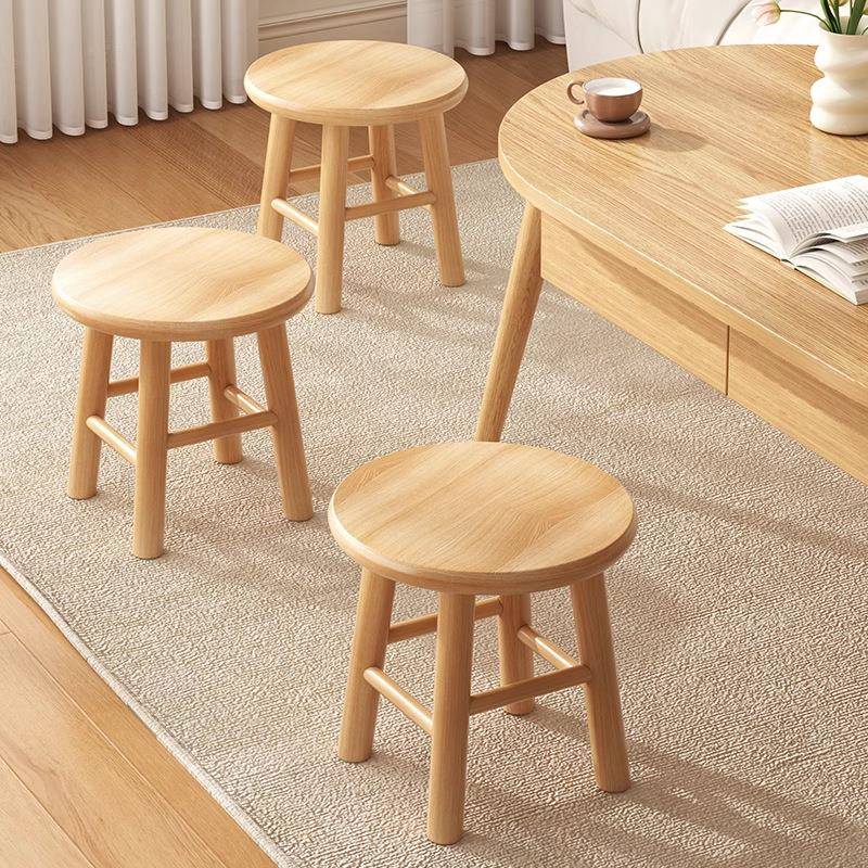 家用实木小圆凳子加厚矮凳客厅沙发凳可叠放方凳简约防滑耐用板凳