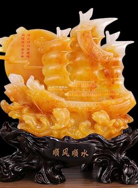 家居摆件树脂一帆风顺顺风顺水龙船摆件创意客厅摆件装饰品
