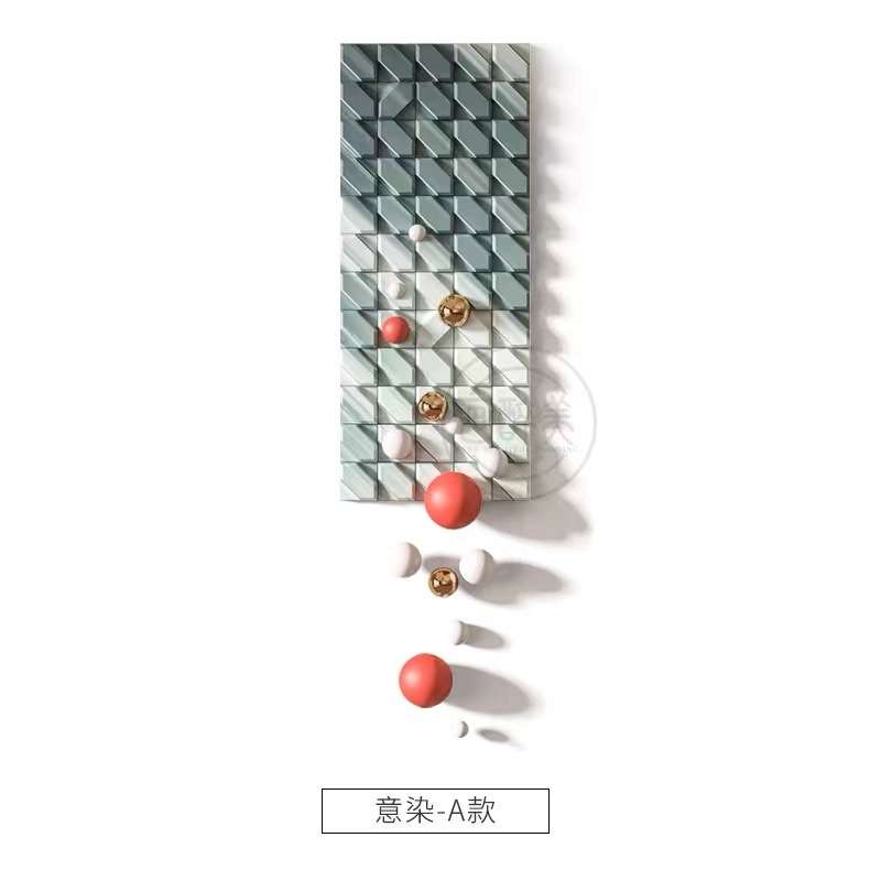 轻奢玄关装饰画立体金属球实物画过道楼梯间壁画高档客厅浮雕挂画图片