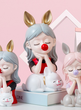 轻奢女孩摆件北欧创意客厅玄关电视柜H酒柜卧室生日礼物家居装饰