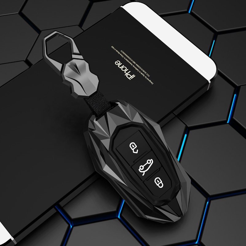 适用东风标致408车钥匙套标志4008 C308雪铁龙凡尔赛c5x车包扣壳2