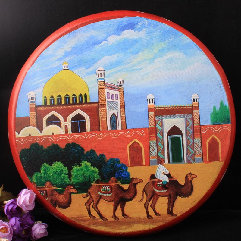 新疆维吾尔手工民k族乐器彩绘民族歌舞手鼓演出酒店装饰鼓新疆手