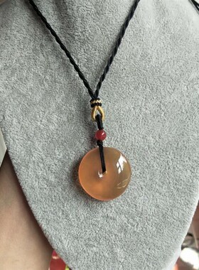 青鱼石黑魭石乌青喉骨t鱼惊骨吊坠平安扣防婴儿小孩受惊