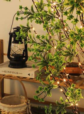 水草花树灯铜线庭院家居装饰圣诞派对场景发光树氛围铜线发光树