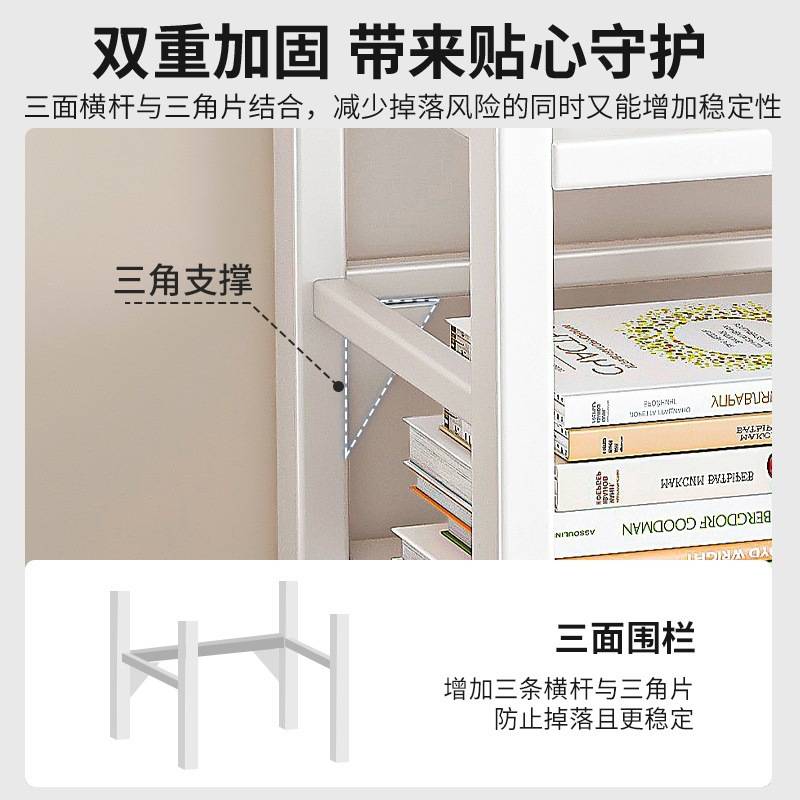 书架置物架落地多层收纳架铁艺窄缝家用架子书桌旁简易移动小书柜