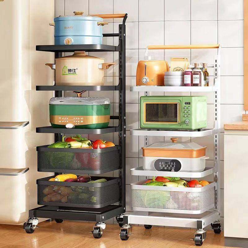 厨房可移动置物架蔬菜水果篮子多功能可调节置物架带万向轮收纳架,收纳整理,书桌收纳置物架,淘宝优惠券,粉丝福利购,淘宝优惠卷