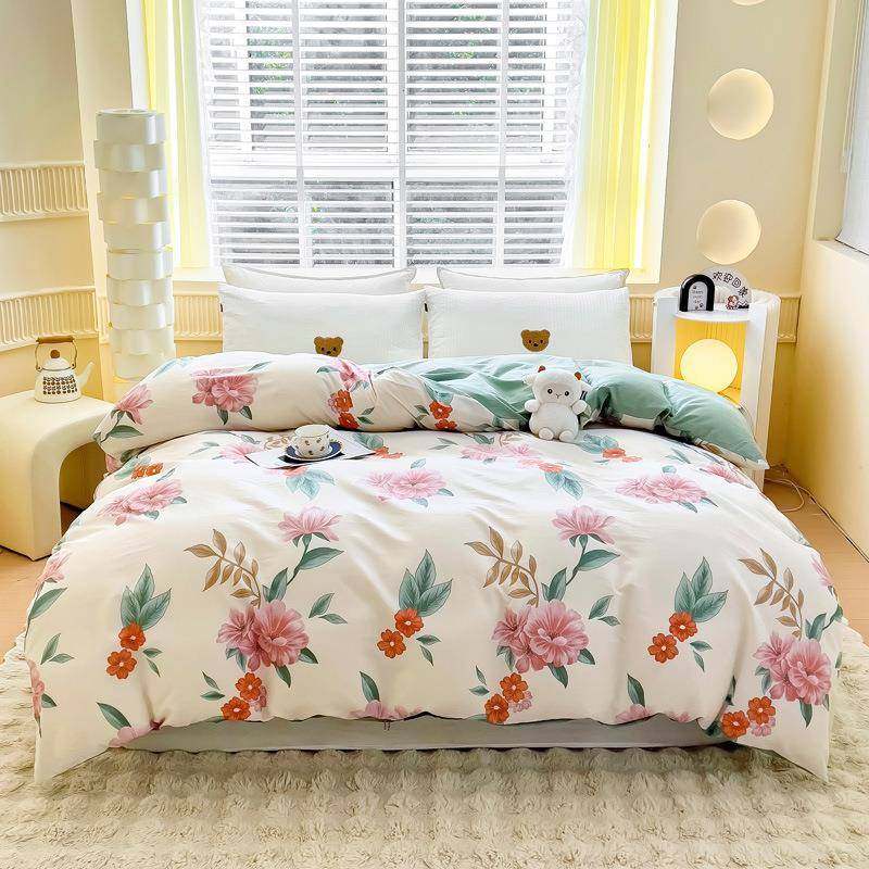 纯棉40支单品被套全棉被罩四件套活性印染斜纹工艺亲肤植物花卉,床上用品,学生床品套件,淘宝优惠券,粉丝福利购,淘宝优惠卷