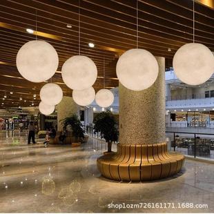 跨境【源头工厂】月球灯树脂玻璃钢吊灯客厅民宿酒店艺术装饰灯