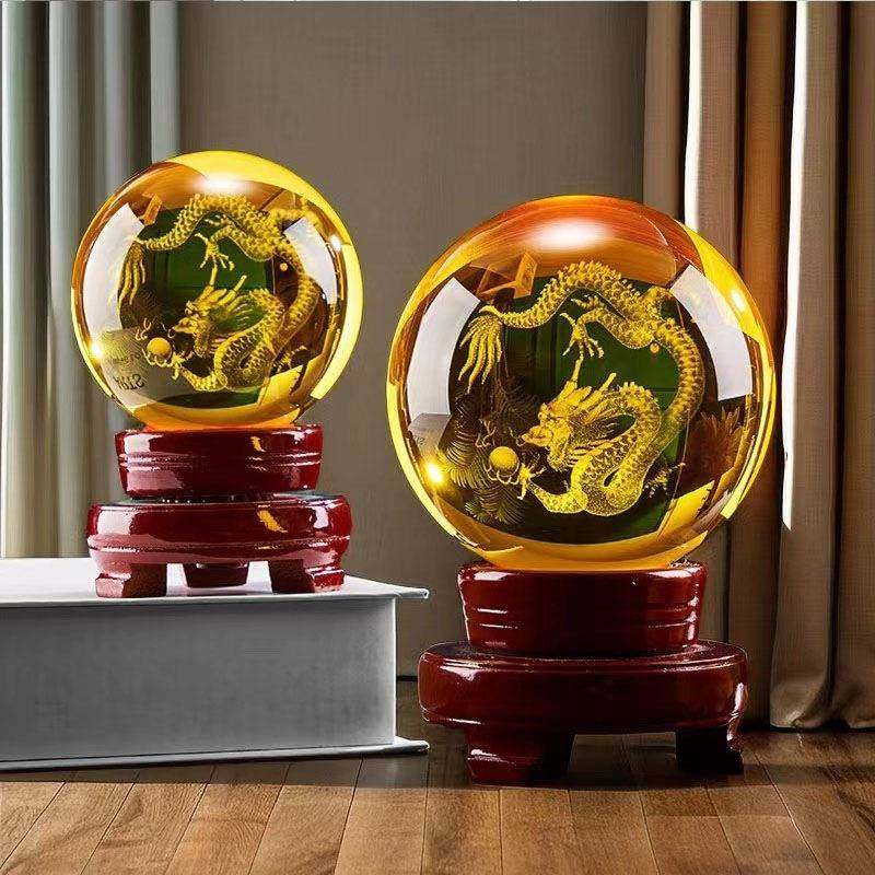 黄色水晶球摆件聚财客厅大气家居饰品茶几装饰入宅开业大吉,家居饰品,装饰摆件,淘宝优惠券,粉丝福利购,淘宝优惠卷