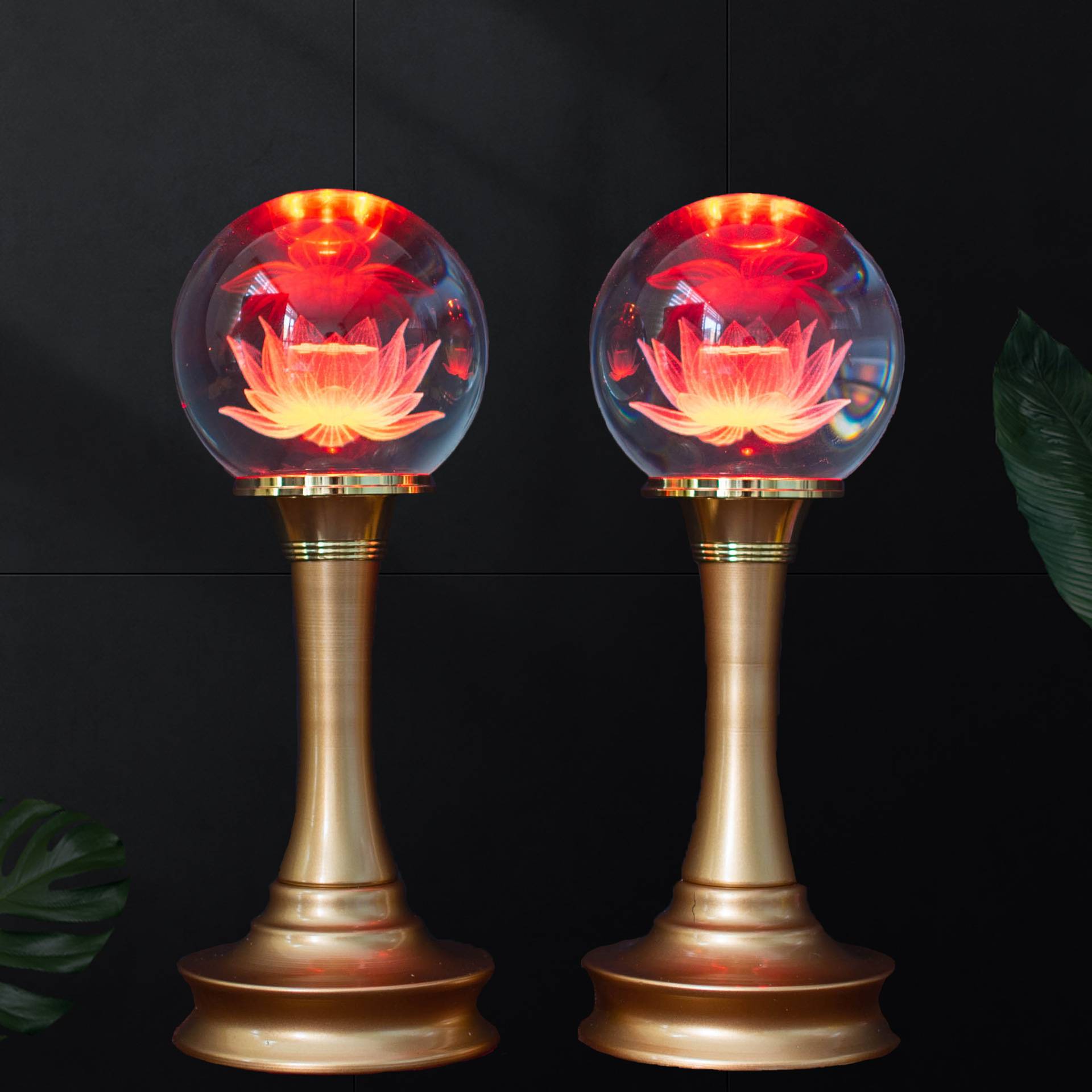 供佛灯水晶球led莲花灯七彩佛灯佛前供灯插电灯长明灯神台灯