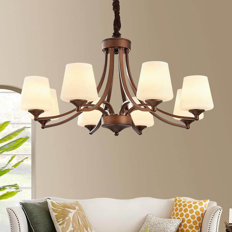 美式吊灯客厅餐厅卧室灯饰乡村复古风铁艺玻璃法式简约大气灯具,家装灯饰光源,智能吊灯,淘宝优惠券,粉丝福利购,淘宝优惠卷