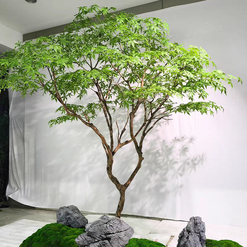 仿真枫叶树假青枫树大型榕树假树室内马醉木落地简约装饰绿植造景