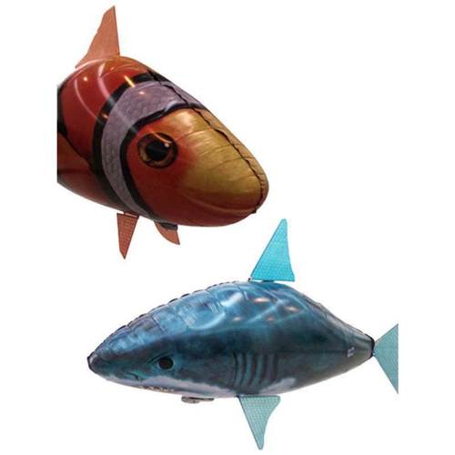 网红遥控飞鱼空中会飞的鲨鱼小丑鱼气球悬浮充气飞艇飞行玩具小鸟