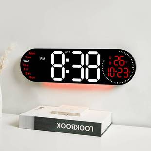 新品挂钟正倒计多功能时钟客厅钟表大屏LED数字带温度带秒针6666