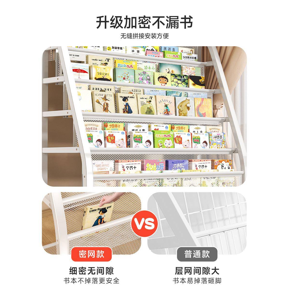 儿童书架家用绘本架移动玩具收纳架简易宝宝书柜置物架落地