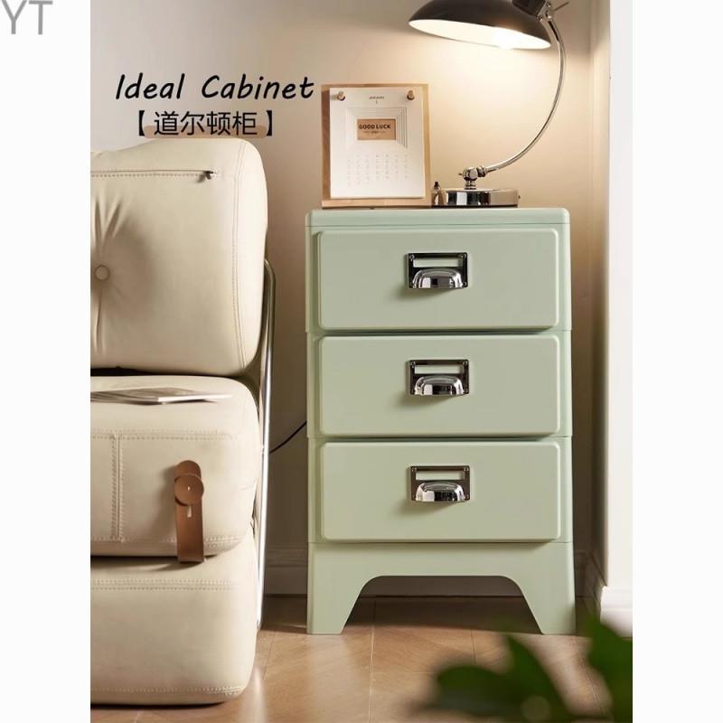 【97人收藏】日式复古卧室床头柜客厅边几柜三斗柜简约网红床by