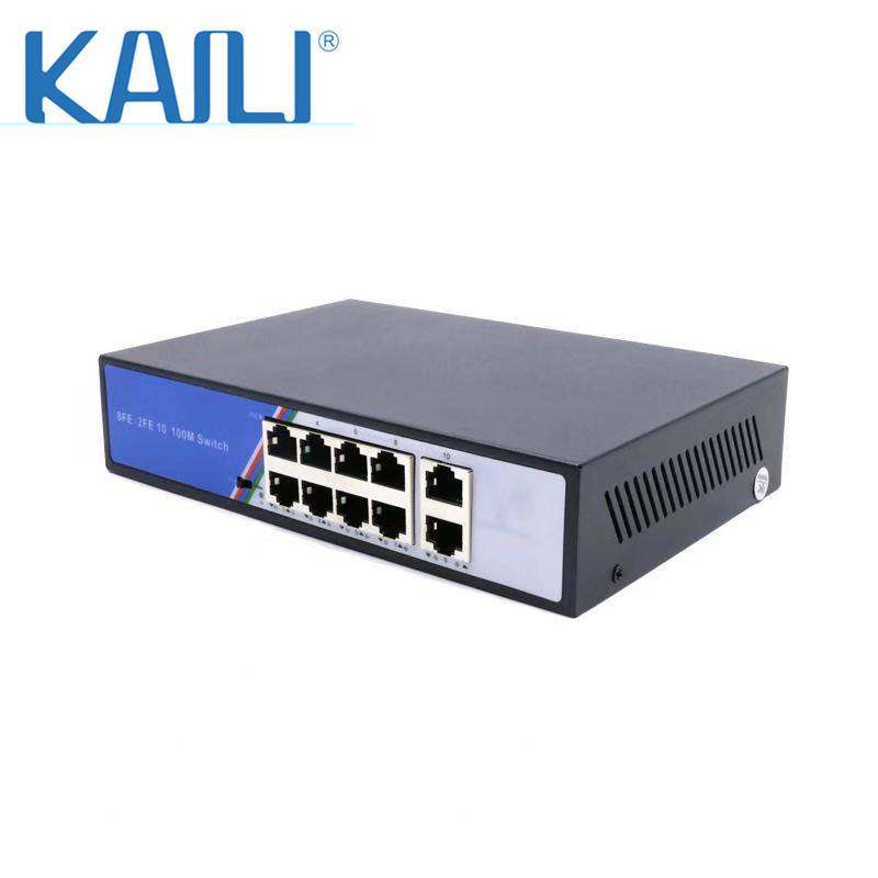 厂家8+2POE交换机 8口百兆+2个上联千兆口 监控交换机10口POE swi