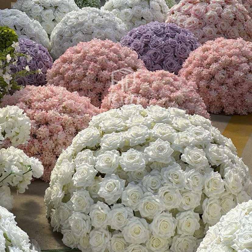 婚礼仿真花球形花艺玫瑰花球婚礼现场布置装饰橱窗舞台布置摆件