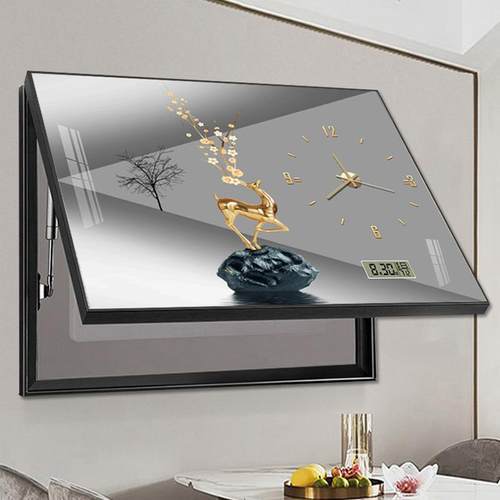 电表箱装饰画轻奢感遮挡2025新款带钟表万年历电闸箱电箱雯沃