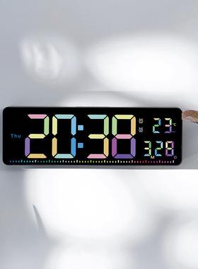 创意挂钟简约彩色客厅挂钟健身房秒表时钟多功能钟表大屏幕6663