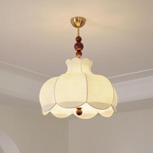 餐厅吊灯卧室房间创意南洋风布艺法式 中古书房主卧吸顶灯智能控制