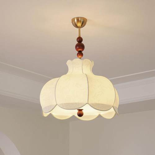 餐厅吊灯卧室房间创意南洋风布艺法式中古书房主卧吸顶灯智能控制