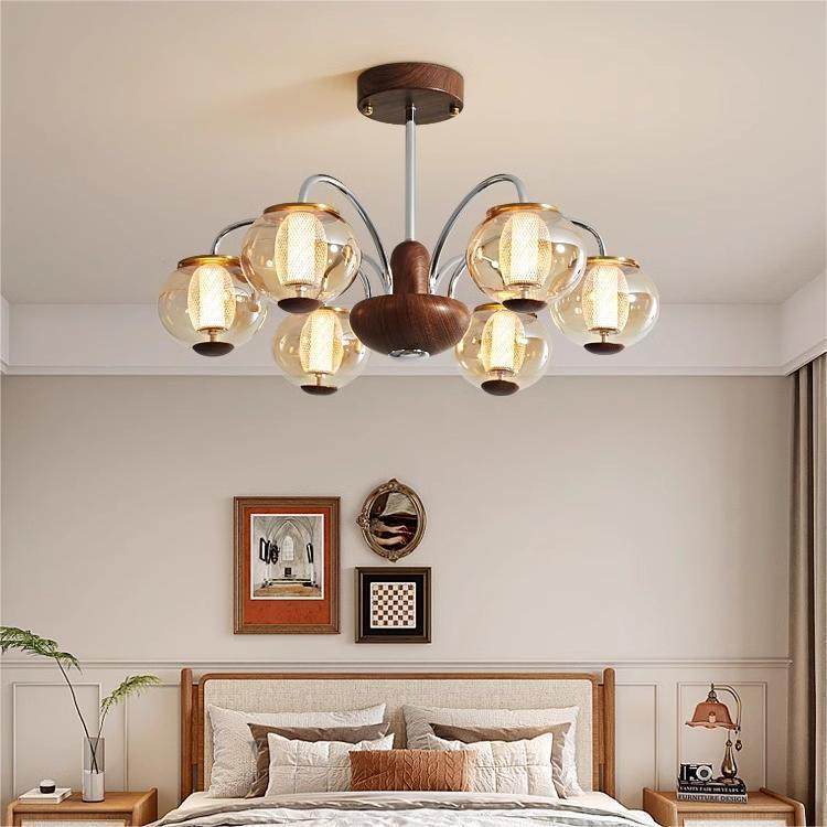 法式中古客厅吊灯vintage复古餐厅胡桃木色书房卧室设计师房间灯,家装灯饰光源,智能吊灯,淘宝优惠券,粉丝福利购,淘宝优惠卷