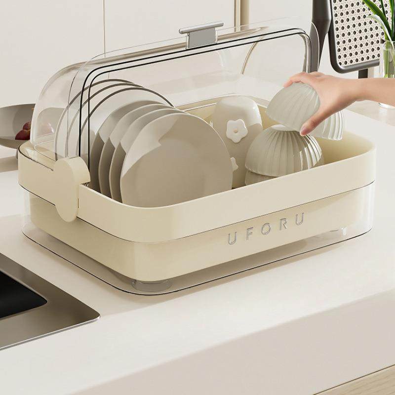 厨房碗碟收纳架带盖餐具沥水放碗盘筷子置物柜家用台面收纳盒简易,厨房/烹饪用具,抹布架/厨房清洁收纳架,淘宝优惠券,粉丝福利购,淘宝优惠卷