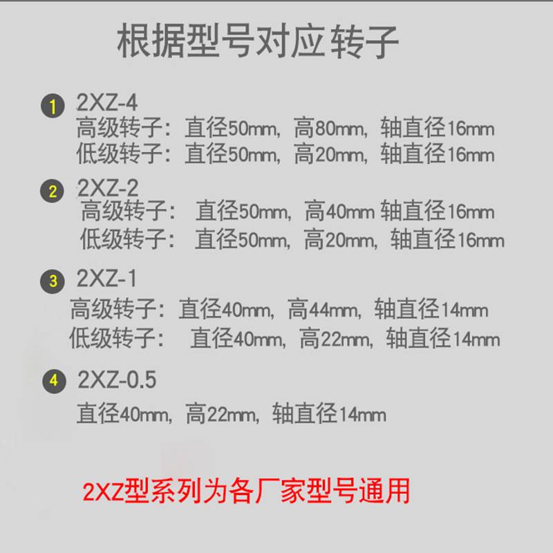 厂家通用型2xz型旋片式真空泵高低级转子真空泵配件风冷耐用泵头