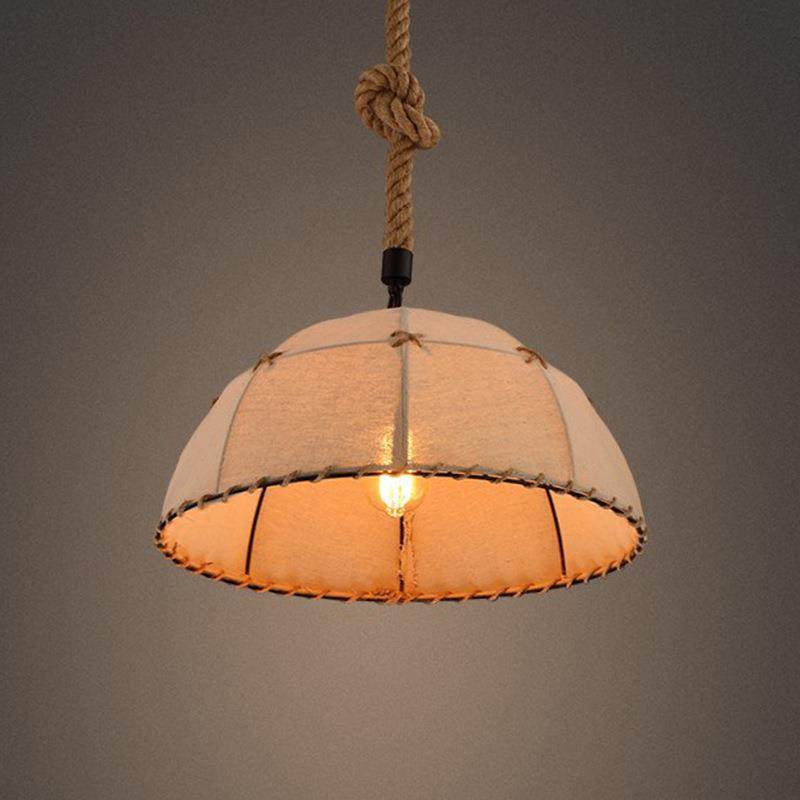 LOFT怀旧复古麻布麻绳吊灯美式乡村简约灯饰布艺创意餐厅民宿灯具,家装灯饰光源,智能吊灯,淘宝优惠券,粉丝福利购,淘宝优惠卷