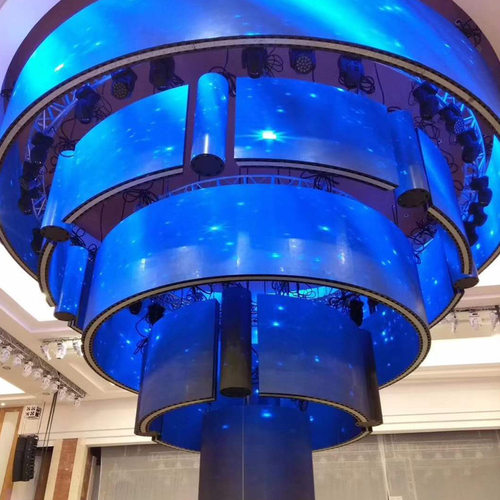 LED圆柱屏 LED显示屏 室内拼接任意弧形显示屏 软屏LED显示屏