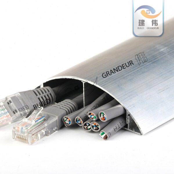 8号加厚铝合金地板线槽防绊走线槽超耐压金属明线弧形地线槽现货