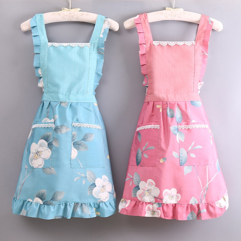 围裙2023网红新款夏薄款家用厨房做F饭工作服餐饮专用可爱洋气围