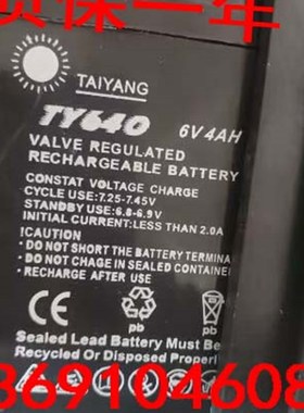 TAIYANG蓄电池TY640 6V4AH电子秤 折叠秤 吊钩秤 地磅秤 童车电池