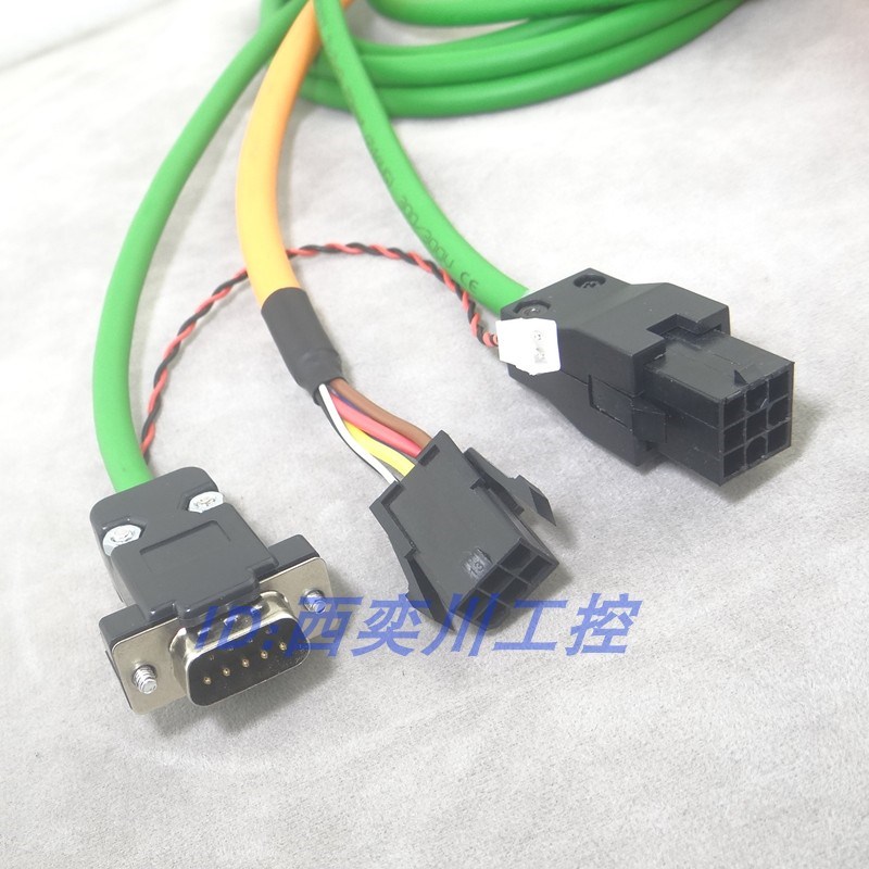 汇川IS620伺服编码器线S6-L-P00-3.0-T电机动力线M00带抱闸B000