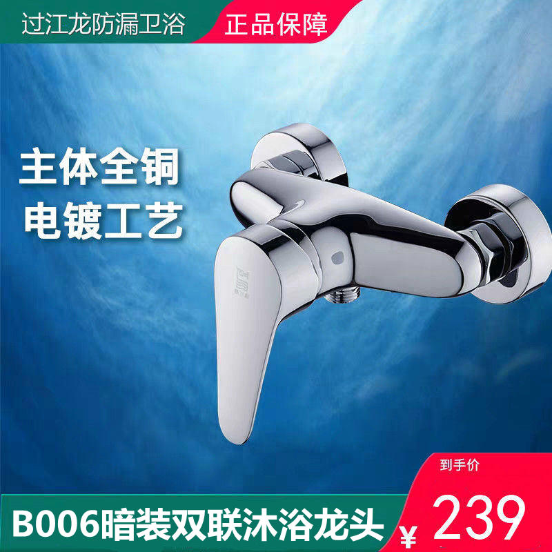 过江龙暗装全铜淋浴龙头浴室热水器二联水龙头冷热调节开关混水阀