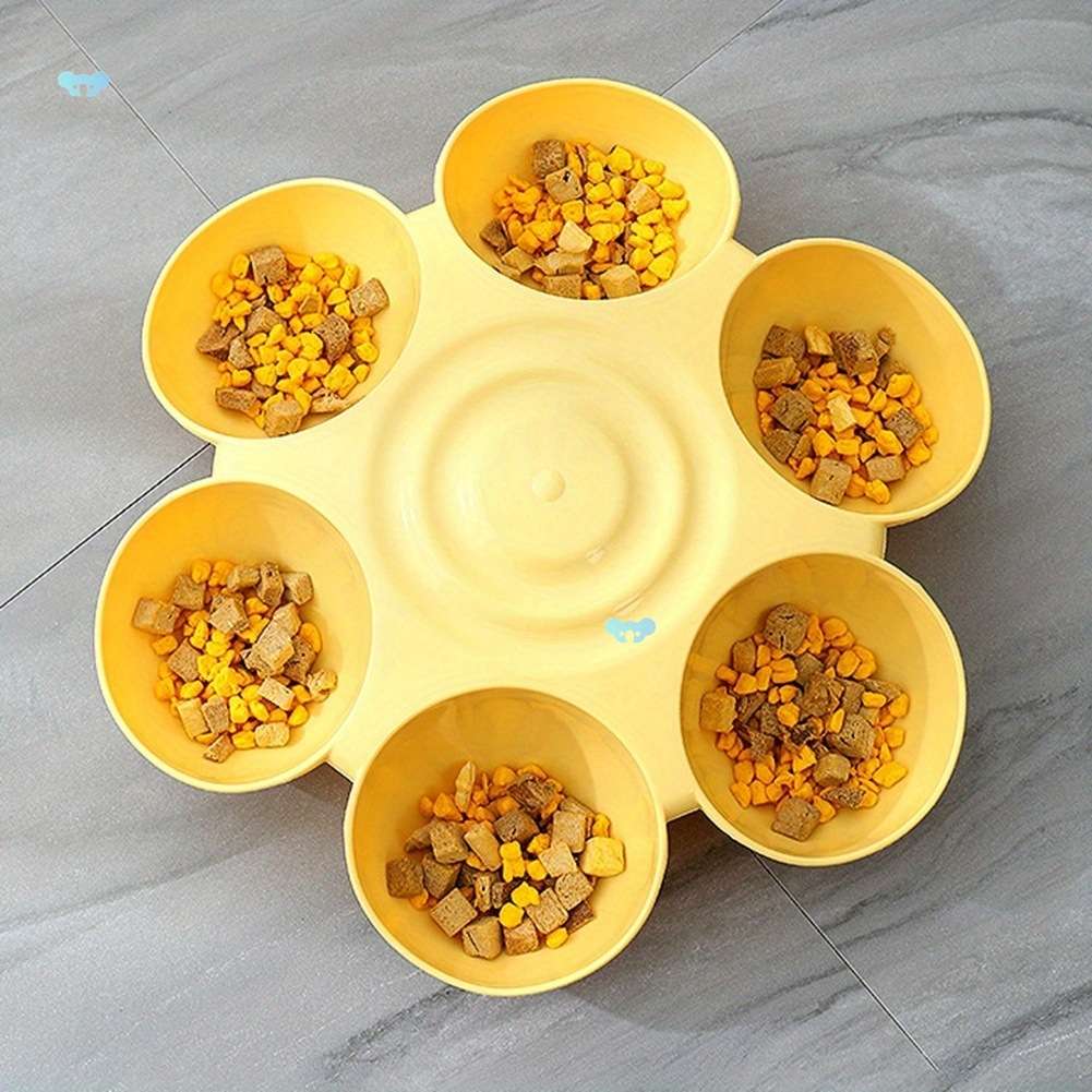 Cat Bowls Plastic Cat Food Water Bowls Multi Cat Feeder 6